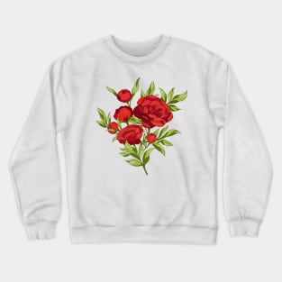 bouquet of bright red peonies Crewneck Sweatshirt